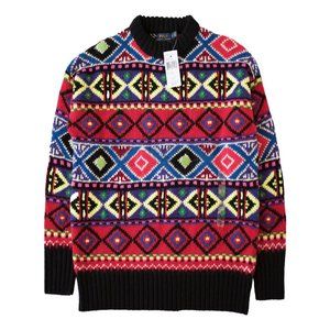 NEW $398 Polo Ralph Lauren Sweater! Wool Cashmere Colorful Nordic Design Heavier